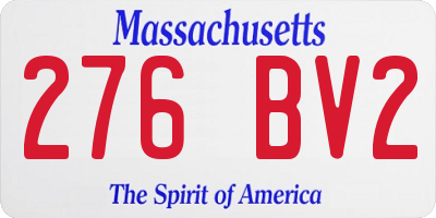 MA license plate 276BV2
