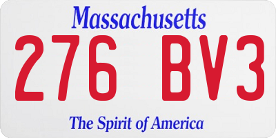 MA license plate 276BV3