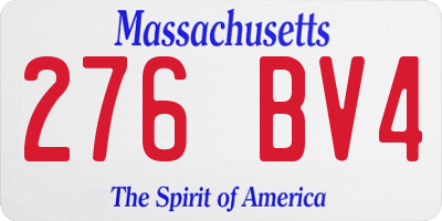 MA license plate 276BV4
