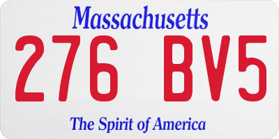 MA license plate 276BV5