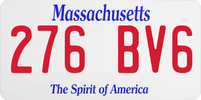 MA license plate 276BV6