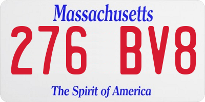 MA license plate 276BV8