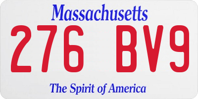 MA license plate 276BV9