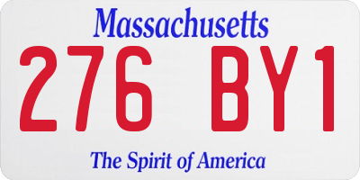 MA license plate 276BY1