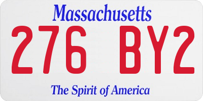 MA license plate 276BY2