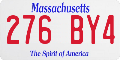 MA license plate 276BY4