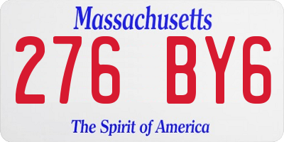 MA license plate 276BY6