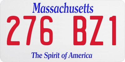 MA license plate 276BZ1
