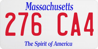 MA license plate 276CA4