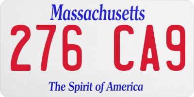 MA license plate 276CA9