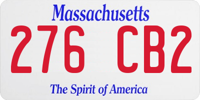 MA license plate 276CB2