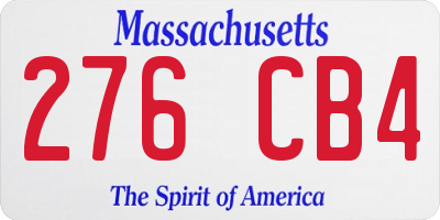 MA license plate 276CB4