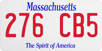 MA license plate 276CB5