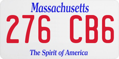MA license plate 276CB6