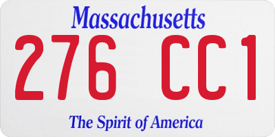 MA license plate 276CC1