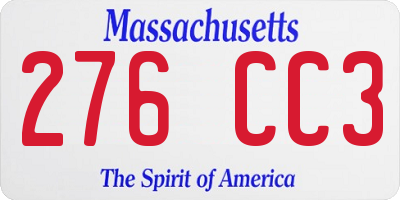 MA license plate 276CC3