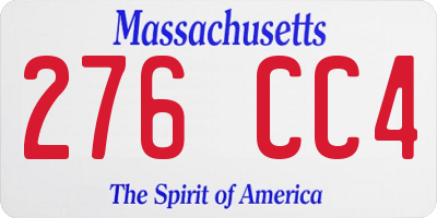 MA license plate 276CC4