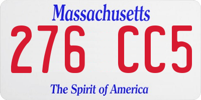 MA license plate 276CC5