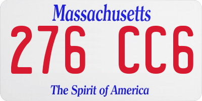 MA license plate 276CC6