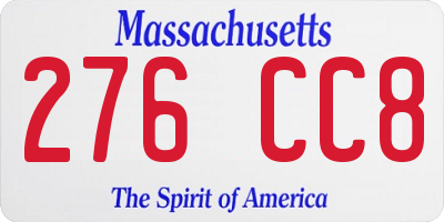 MA license plate 276CC8