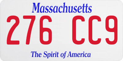 MA license plate 276CC9