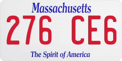 MA license plate 276CE6