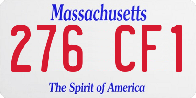 MA license plate 276CF1