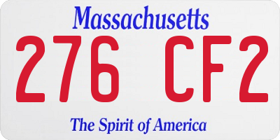 MA license plate 276CF2