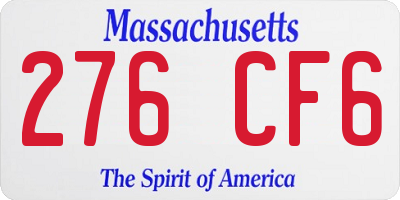 MA license plate 276CF6