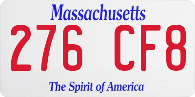 MA license plate 276CF8