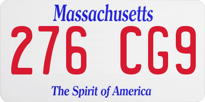 MA license plate 276CG9