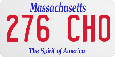 MA license plate 276CH0