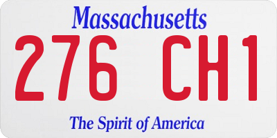MA license plate 276CH1
