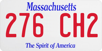 MA license plate 276CH2