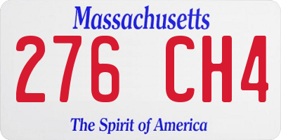 MA license plate 276CH4
