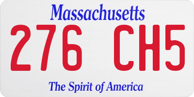 MA license plate 276CH5