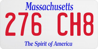 MA license plate 276CH8