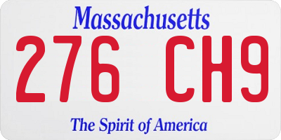MA license plate 276CH9