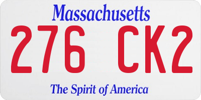 MA license plate 276CK2