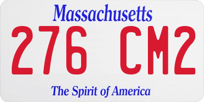 MA license plate 276CM2