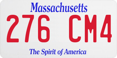 MA license plate 276CM4