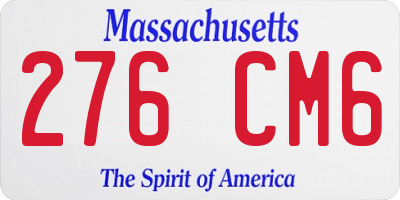 MA license plate 276CM6