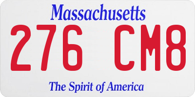 MA license plate 276CM8