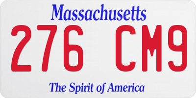 MA license plate 276CM9