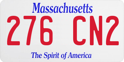 MA license plate 276CN2