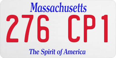 MA license plate 276CP1