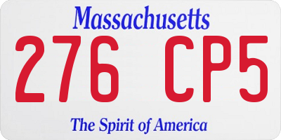 MA license plate 276CP5