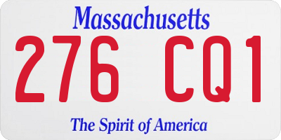 MA license plate 276CQ1