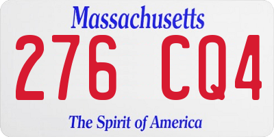 MA license plate 276CQ4