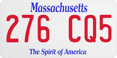 MA license plate 276CQ5